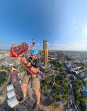HS Magnetic trolley on the Roi-Et tower zipline with a 56% maximum slope