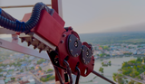 HS Magnetic zipline trolley installed on a high-elevation cable