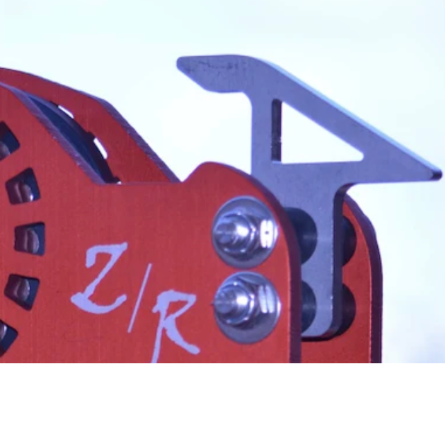 Mach 2 hook add-on installed on a Zip-Rush magnetic zipline trolley